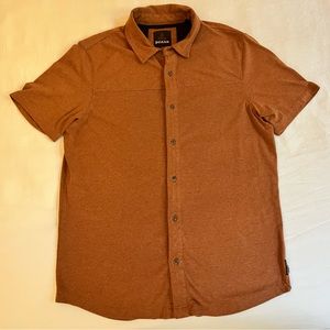 Prana Terracotta Button-down Polo Shirt, men’s Medium